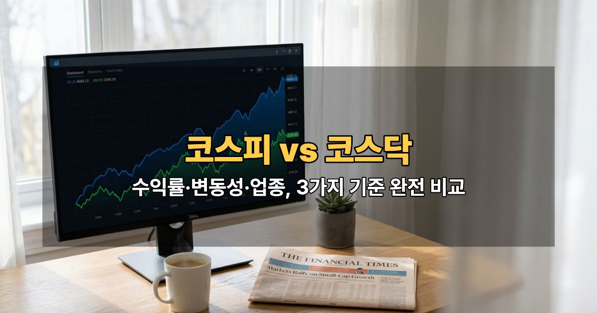 코스피 코스닥 차이 비교 가이드 — 수익률 변동성 업종 기준