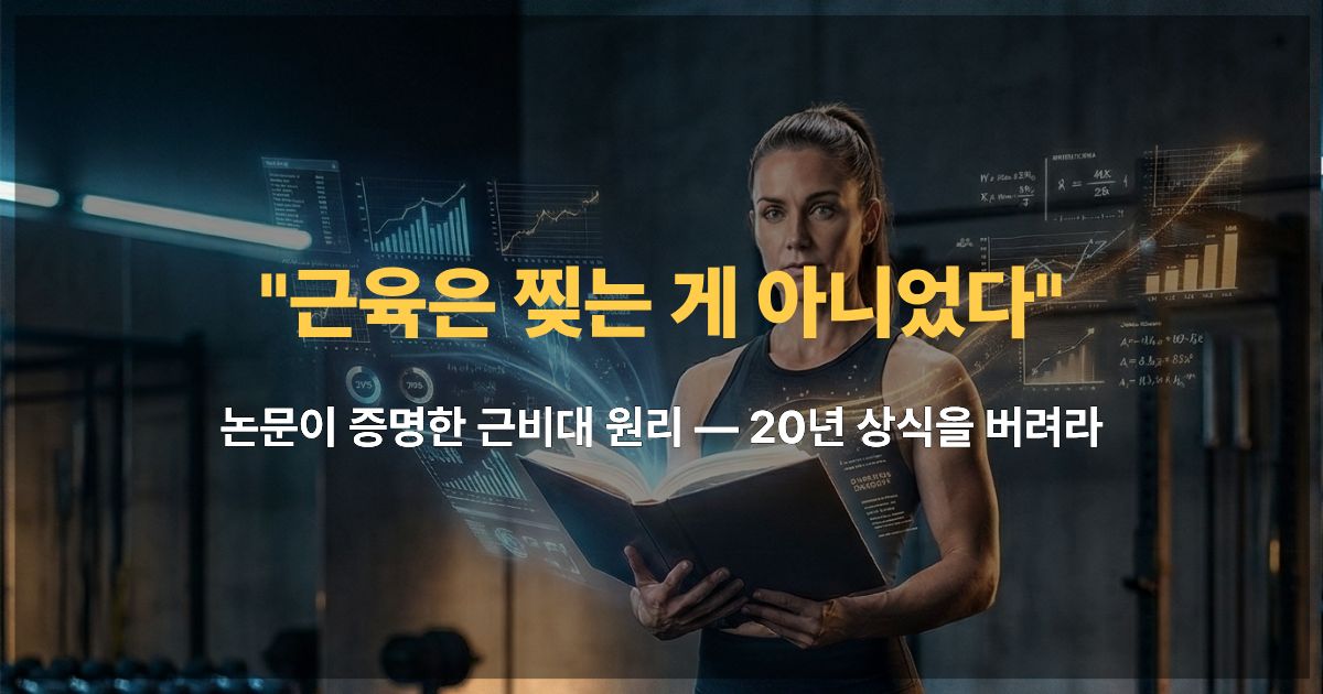근비대 원리를 과학적으로 설명하는 현대적 피트니스 개념 이미지
